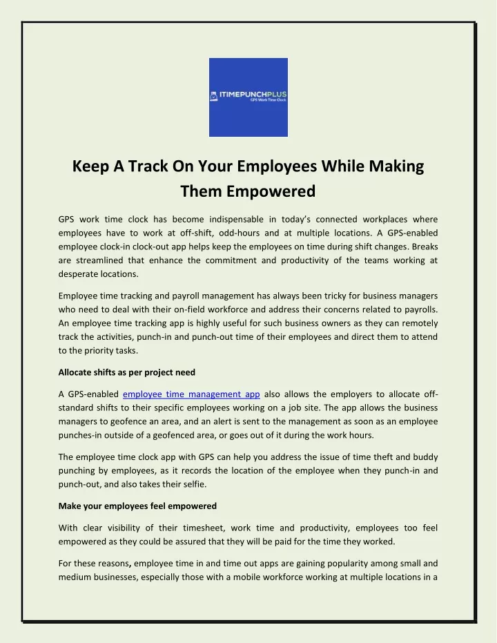 keep a track on your employees while making them