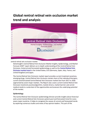 global rentral retinal vein occlusion market