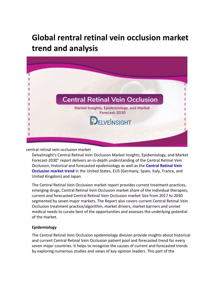 global rentral retinal vein occlusion market