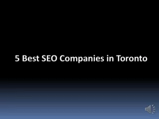 5 Best SEO Companies in Toronto
