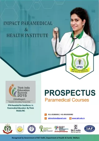 Prospectus of  Paramedical College in Delhi || IPHI || PPT