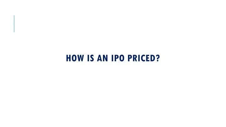 how is an ipo priced