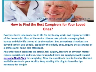 how to find the best caregivers for your loved ones