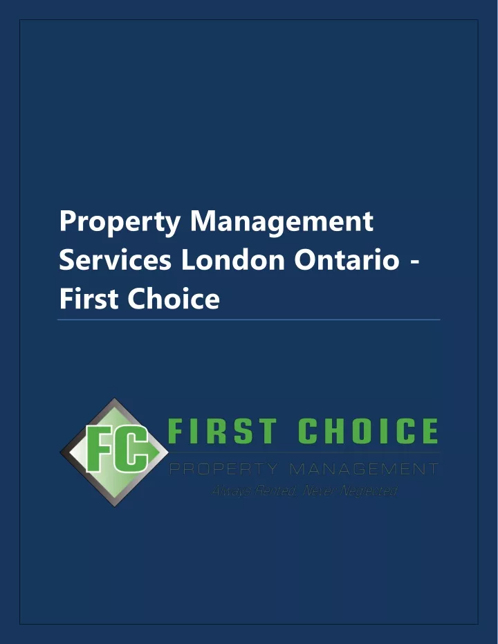 property management services london ontario first