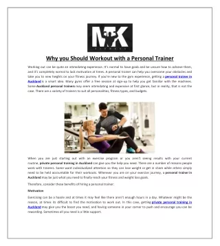 why you should workout with a personal trainer