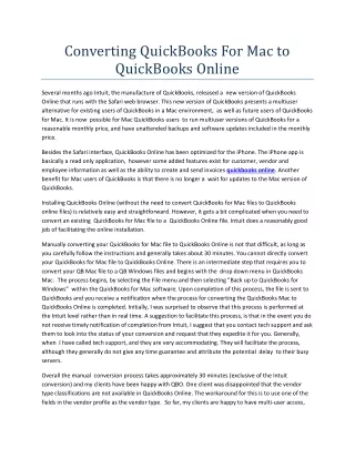 converting quickbooks for mac to quickbooks online