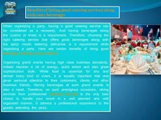benefits of hiring good catering services along