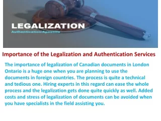 Importance of the Legalization and Authentication Services