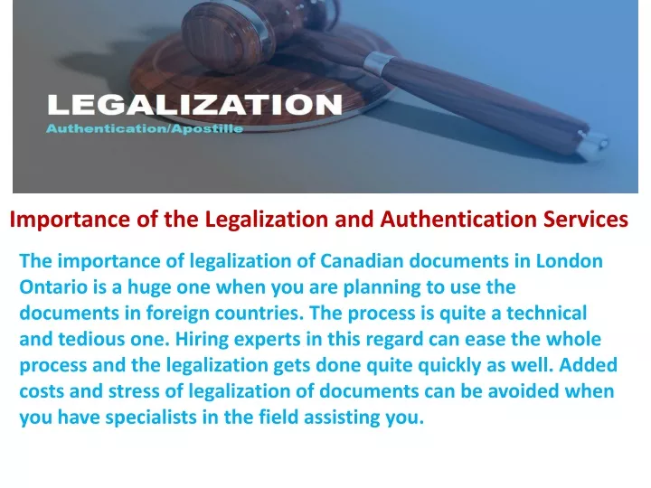 importance of the legalization and authentication services