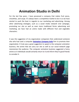 animation studio in delhi