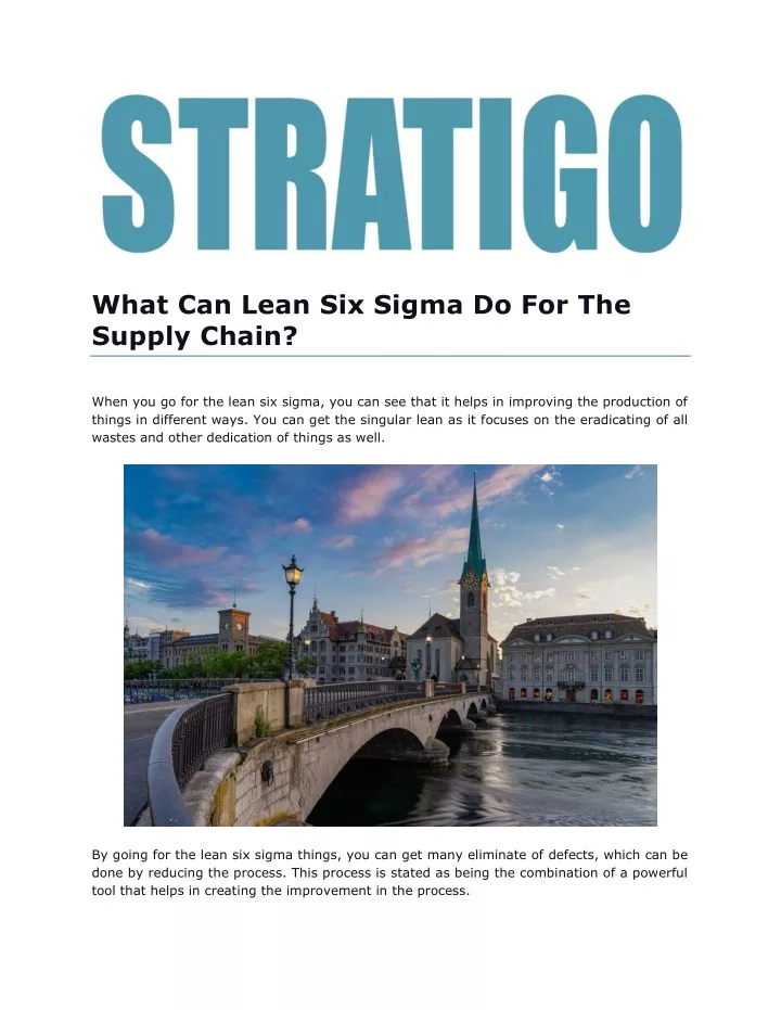 what can lean six sigma do for the supply chain