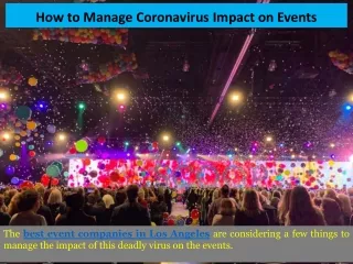 How to Manage Coronavirus Impact on Events