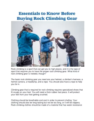 Rock climbing gear