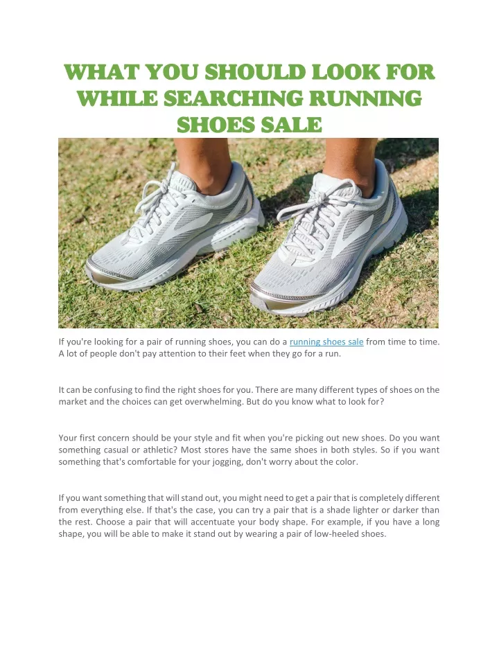 what you should look for while searching running