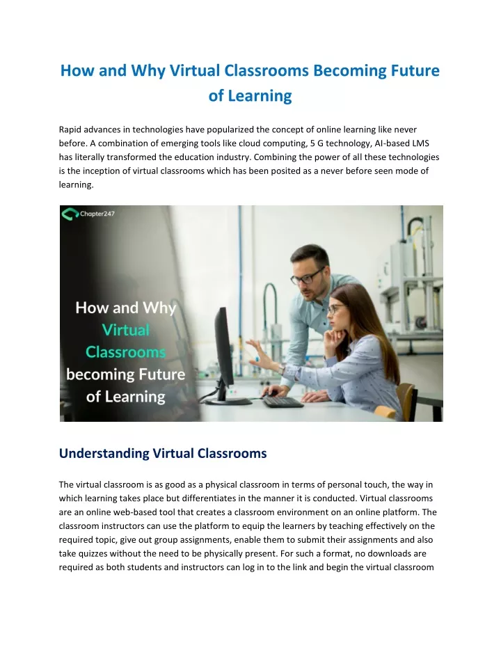 how and why virtual classrooms becoming future