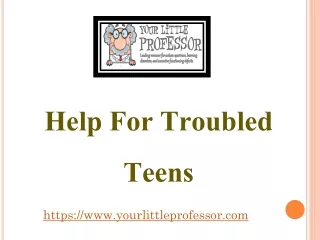 Help For Troubled Teens - www.yourlittleprofessor.com
