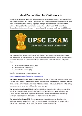 ideal preparation for civil services