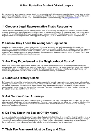 10 Best Tips to Select Excellent Criminal Legal Representatives