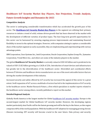 healthcare iot security market key players size