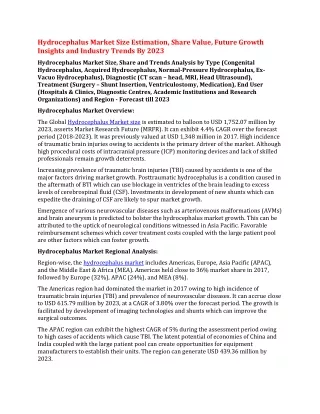 hydrocephalus market size estimation share value