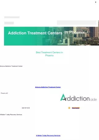 Addiction Treatment Centers In Phoenix