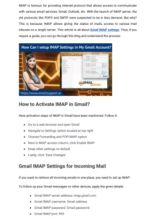 How Can I Setup IMAP Settings In My Gmail Account?