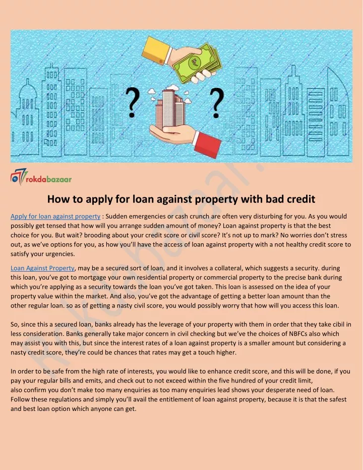 how to apply for loan against property with