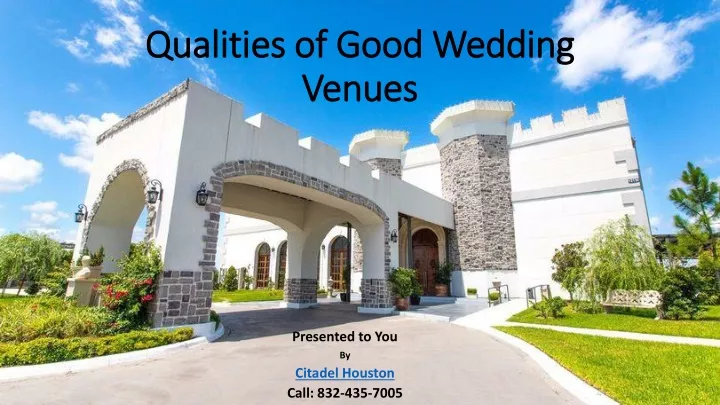 qualities of good wedding venues