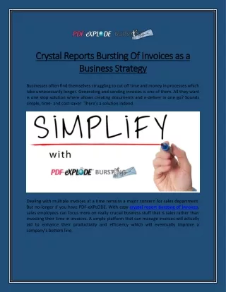 crystal reports bursting of invoices as a crystal