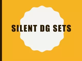 silent dg sets