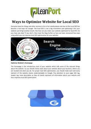 Ways to Optimize Website for Local SEO