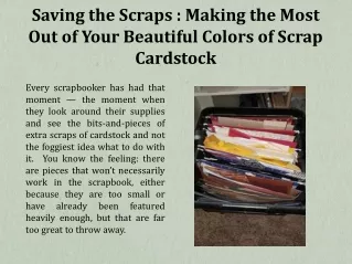 Saving the Scraps _ Making the Most Out of Your Beautiful Colors of Scrap Cardstock