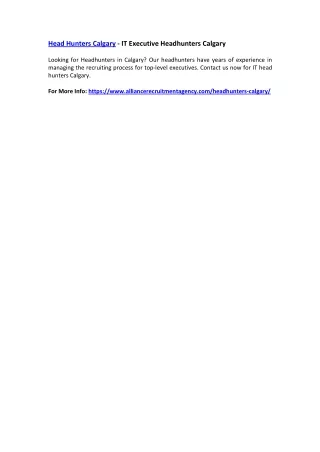 head hunters calgary it executive headhunters