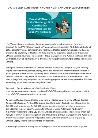 3v0 732 study guide to excel in vmware vcap