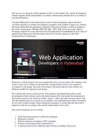 the success of a dynamic website depends