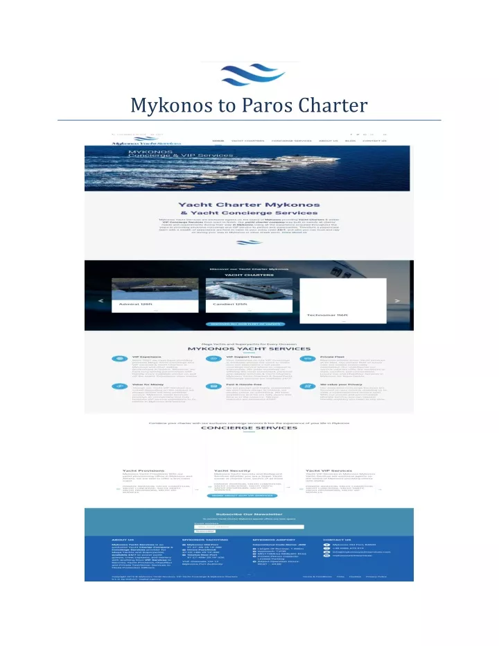 mykonos to paros charter