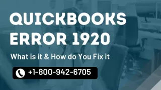 QuickBooks Error 1920 Support: 1800-942-6705 How to Fix, Know Cause