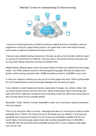 methods to have an understanding of internet