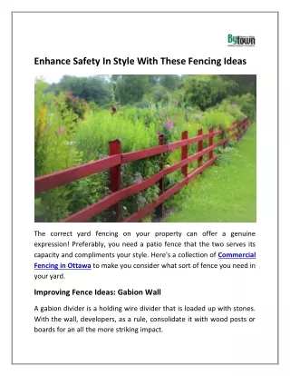 Enhance Safety In Style With These Fencing Ideas