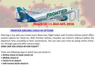 FRONTIER AIRLINES CHECK-IN OPTIONS