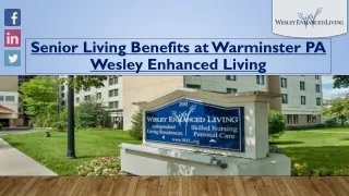 Senior Living Benefits at Warminster PA | Wesley Enhanced Living