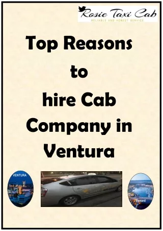 Top Reasons to hire Cab Company in Ventura