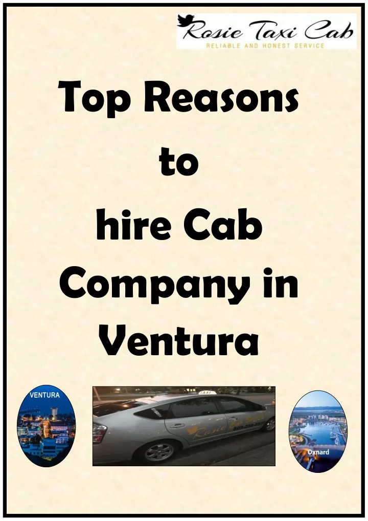 top reasons to hire cab company in ventura