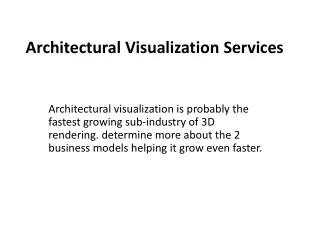 3D Architectural Visualization Company in India