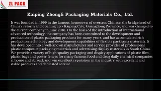 Kaiping Zhongli Packaging Materials