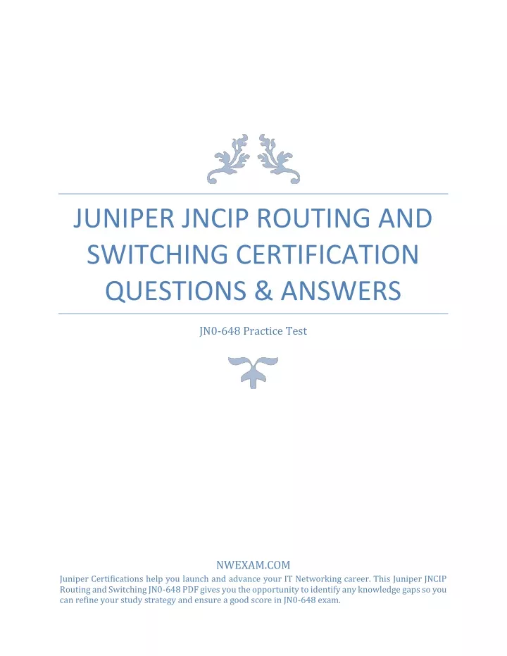 juniper jncip routing and switching certification