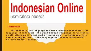 Learn indonesian