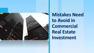mistakes need to avoid in commercial real estate investment