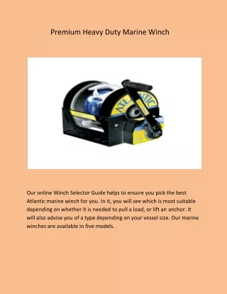 Premium Heavy Duty Marine Winch