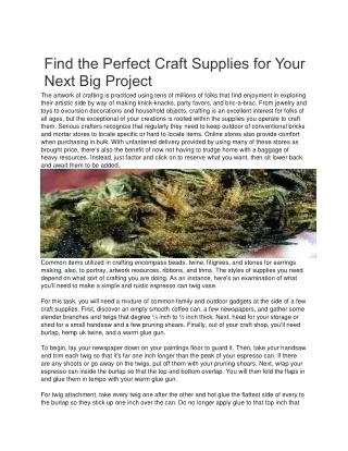 Find the Perfect Craft Supplies for Your Next Big Project